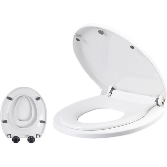 Abattant Wc Carré, Abattant Wc À Fermeture Douce Blanc Avec Dégagement