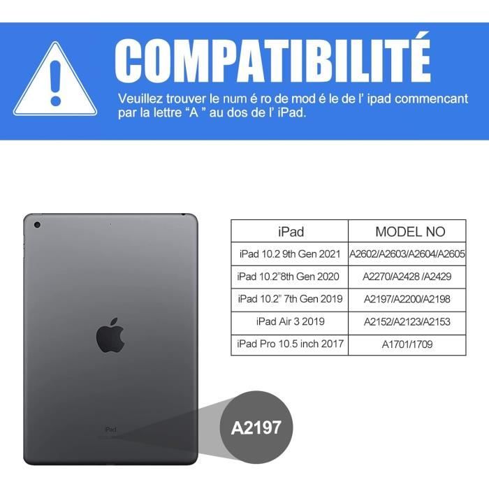 Étui Clavier Bluetooth Pour Ipad 9-8-7Ème Génération 10.2 Inch 2021