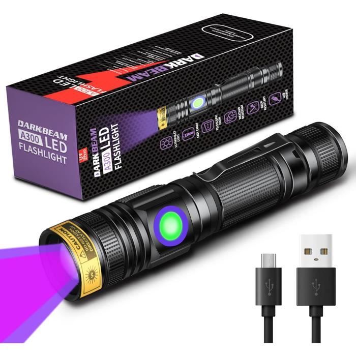 Lampe Torche UV 395 Nm Rechargeable - Focale Ajustable, étanche, Pour Détection Et Loisirs