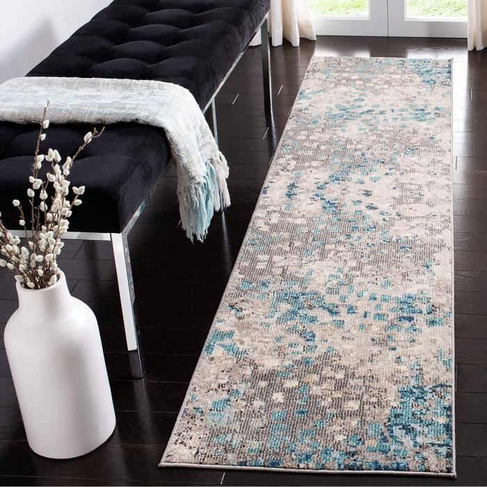 Madison Distressed Rug Madison Collection Mad425H Boho Abstract Distressed Area Rug, 5' Round ...