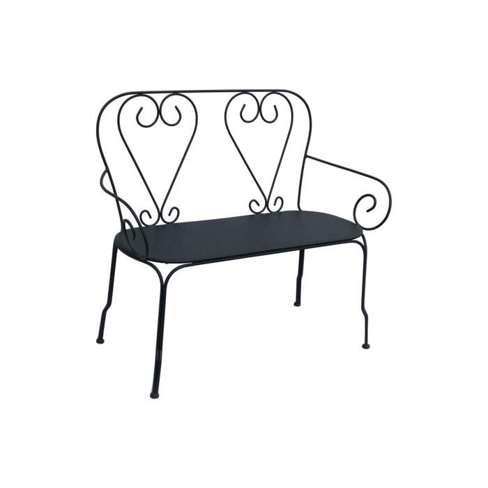 banc de jardin en fer forgé guermantes - anthracite