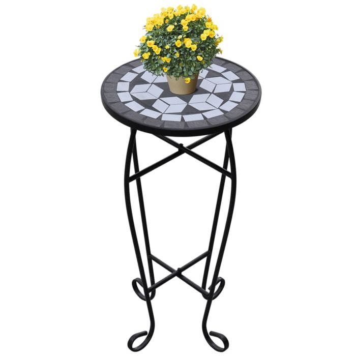 vidaXL Table dappoint Mosaïque Noir et blanc 41129