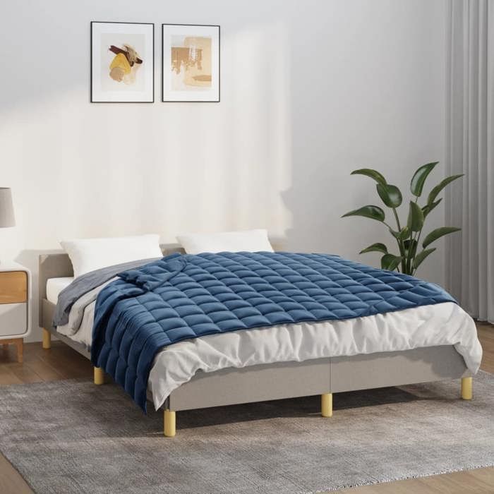 vidaXL Couverture lestée Bleu 120x180 cm 5 kg Tissu 350788