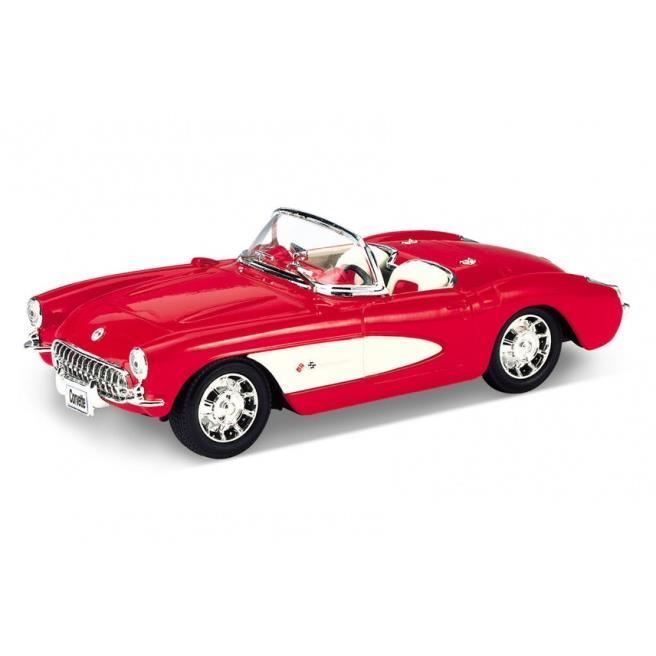 voiture miniature Miniature déjà montée Welly 1:24 rouge Chevrolet Corvette cabriolet 1957 