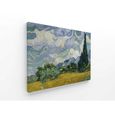 Tableau Panorama Van Gogh Champ de Blé avec Cyprès 70x50 cm - Imprimée sur Toile - Tableau-1