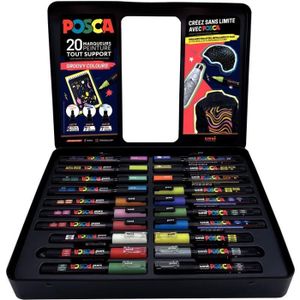 POSCA Mallette Graffiti 20 marqueurs pointes assorties Couleurs
