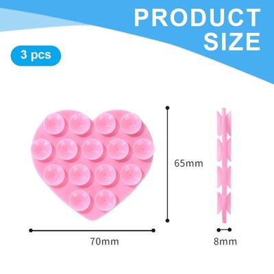 Nogeqi Lot De 2 Ventouses En Silicone En Forme De Cœur Pour Coques De Téléphone - Adhésif Double Face Rose Et Blanc