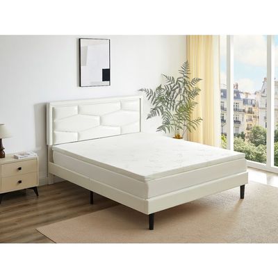 Vente-unique - Surmatelas 140 x 190 cm mémoire de Forme coutil Aloe Vera ép. 5cm - ANTASSE de NATUREA