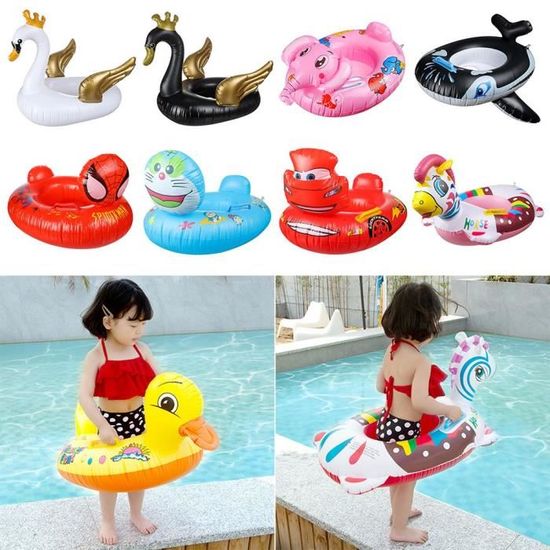 JYJLLM Flotteur Bébé Cygne Avec Harnais - Siège Piscine Gonflable Enfant 1-5 Ans, Poignée Antidérapante