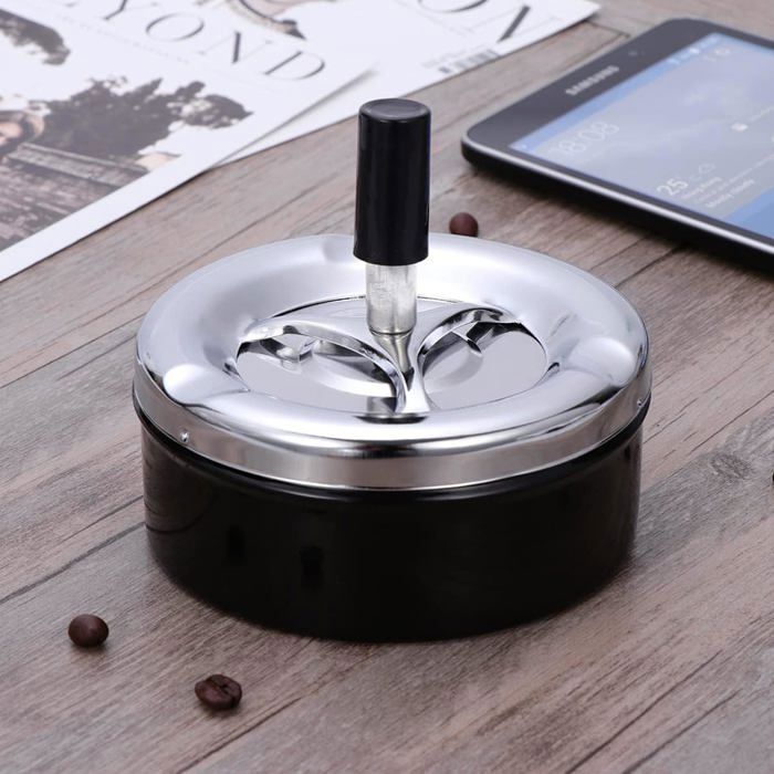 Cendrier sur pied avec couvercle en acier inoxydable, cendrier contemporain autonettoyant pour fumer, cendrier créatif intelligent amovible pour cigarettes, pour bureaux extérieurs, facile