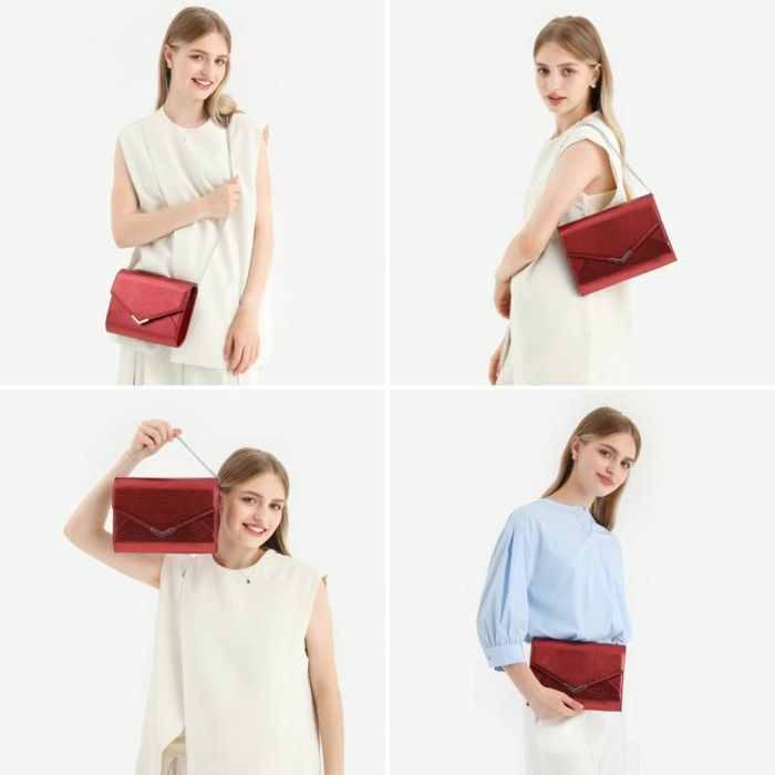 Petit Sac a main de soiree pour femme de luxe mariage a chaine en Or