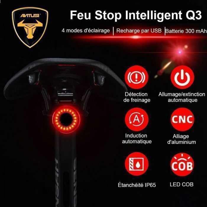 Frmarche 3 Pcs Feux Du Sac à Dos LED Eclairage Silicone Arrière Vélo Ultra Clair Lumière Arrière Pour Vélo Voyant D'Avertissement De Sports (Couleur Aléatoire