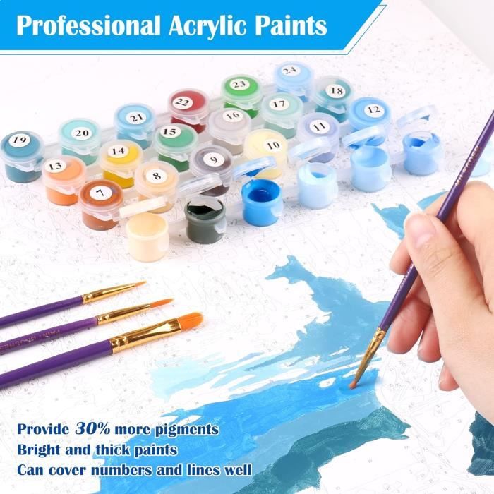 MEIYUDA Peinture par Numero Adulte Chat noir avec Cadre, DIY Nuit étoilée Peinture pour Débutants, Facile sur Toile Avec Peintures et Pinceaux Decoration Maison Cadeau 30x40cm