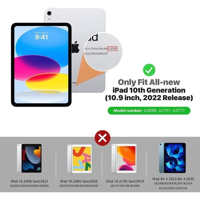 Coque pour iPad (2022) 10,9 pouces - iPad 10ème génération - Zwart