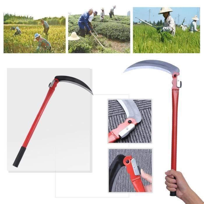 Faucille de désherbage japonaise de 30,5 cm avec long manche en