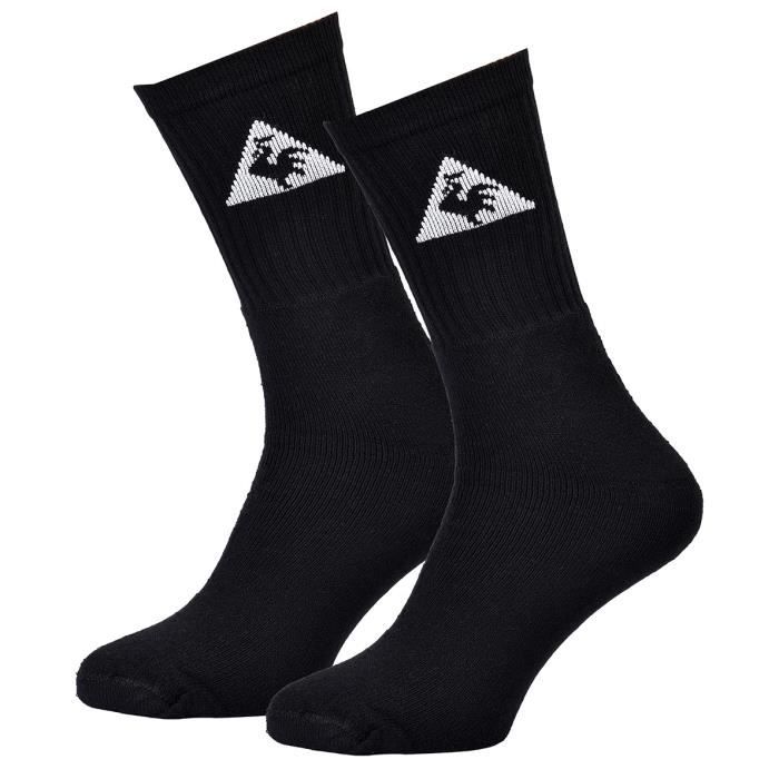Chaussettes Homme Le Coq Sportif 9 Paires Crew Noir Coton Majoritaire Logo Sportif Tailles 39 42 43 46