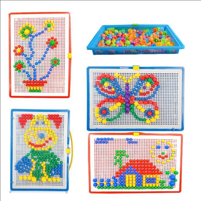 Jeu De Mosaïque En Bois Ryvera – Perles à Enfiler, Plateau, 240 Pièces, Cartes 3D, Pour Enfants De 2 à 5 Ans, éducatif Et Créatif