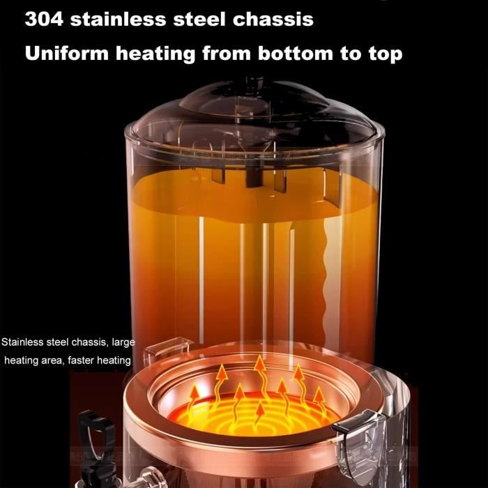 Machine à Chocolat Chaud Commerciale Distributeur de Chocolat Chaud à Température Ajustable pour Chauffer le Chocolat, le Café et le Thé au Lait,110V-10L