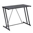 AINGOO Bureau droit - Petit table - 90 x 48 x 75cm - en métal - Noir -2