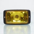 Optique phare avant rectangulaire noir vitre jaune universel pour moto cyclo vintage-2