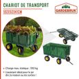 Chariot de transport pliable 4 roues bâche amovible max. statique 550kg charrette à main chariot de jardin chariot d’extérieur-2