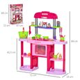 Cuisine pour enfant - dinette - jeu d'imitation complet 51 accessoires variés - fonctions sonores et lumineuses - PP ABS rose-2