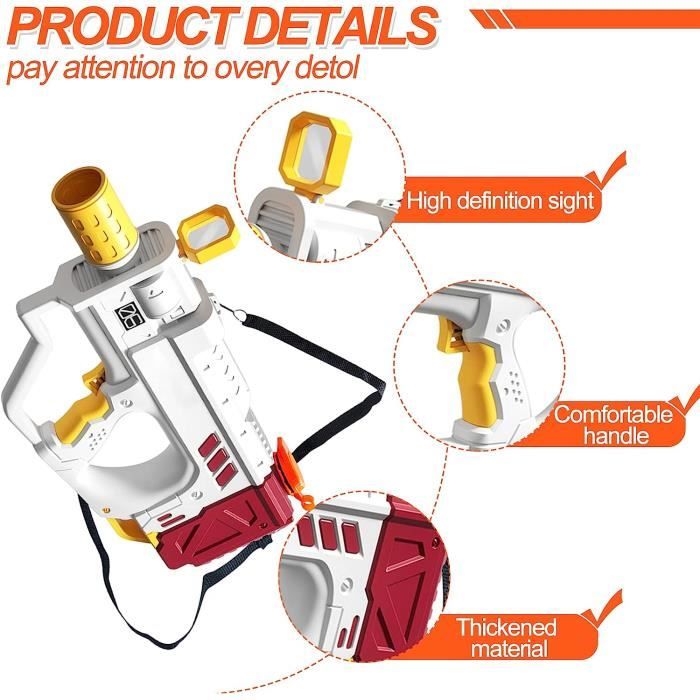 Pistolet à Eau électrique YOOHBERRYS – Aspiration Automatique, Portée 10-13 M, Pour Piscine, Plage, été – Rose, Sûr Pour Enfants Et Adultes