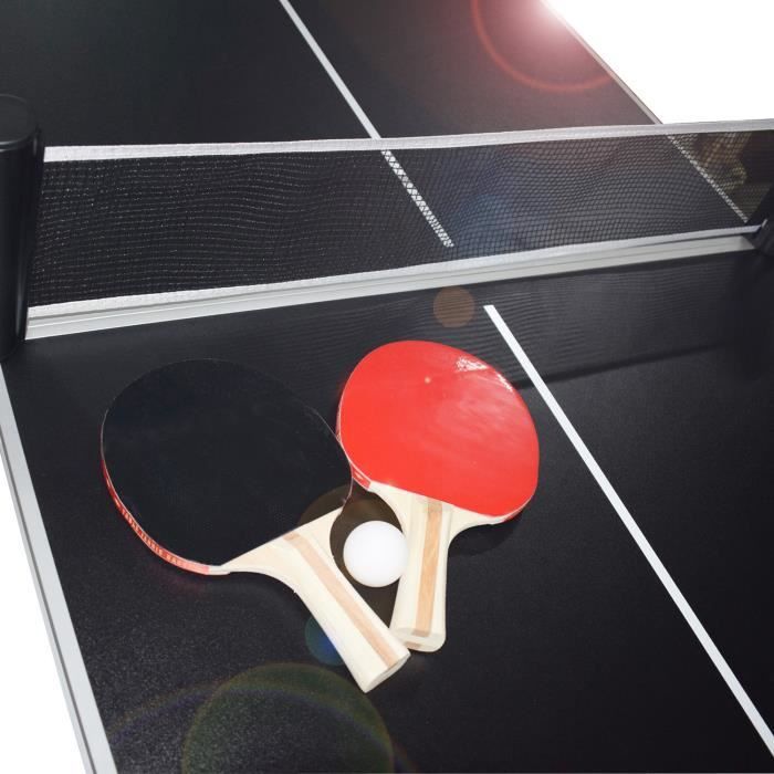 Relaxdays Table de ping-pong pliante, portable, Filet, 2 raquettes