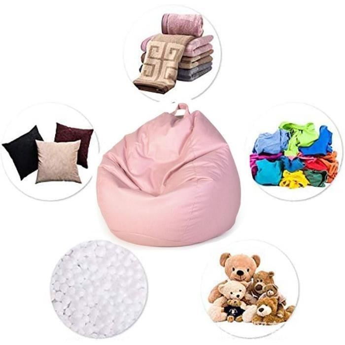 Pouf Poire Géant Rose - Canapé Convertible En Lit, Rembourrage Mousse Haute Densité - Housse Peluche Douce, Très Grand Modèle