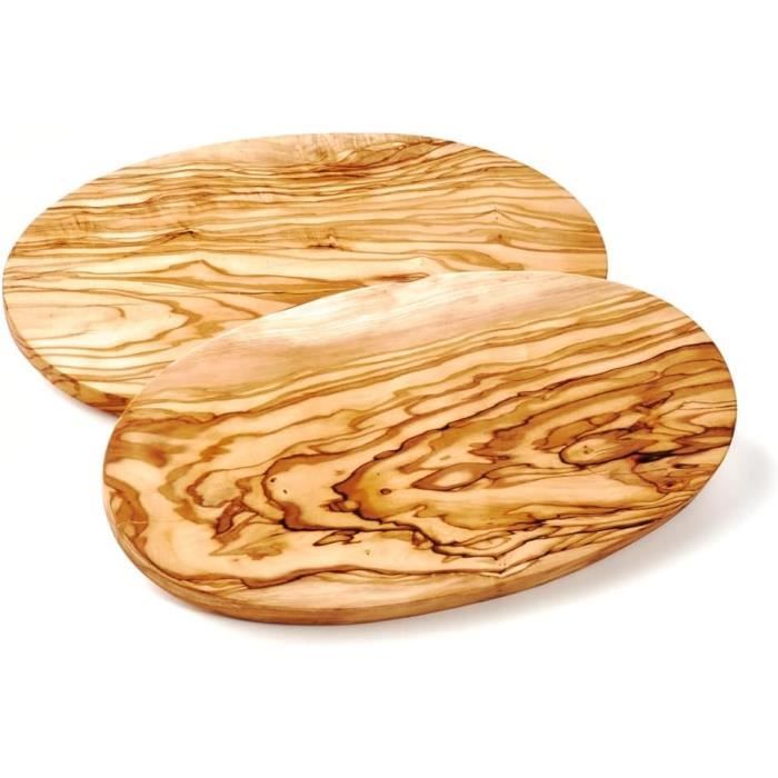 Planche à Découper Rectangulaire En Bois D'Olivier Massif 25 Cm – Idéale Pour Petit-Déjeuner & Apéro