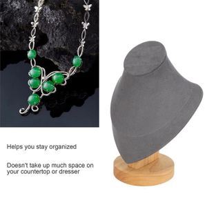 Oilmal Présentoir Bijoux Collier & Boucles D'Oreilles – Mannequin Cuir Synthétique Élégant – Vitrine Pour Chaînes, Colliers, Bracelets – Décoration Coiffeuse Blanche