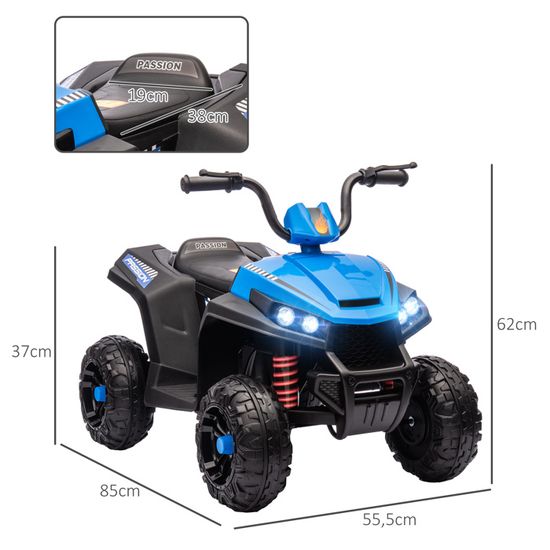 AIYAPLAY Quad Électrique Enfant 6V – Licence Honda – 2,8 Km/h – 45 Min D’Autonomie – Pneus Larges – Phares LED Et Klaxon – Dès 2 Ans (25 Kg)