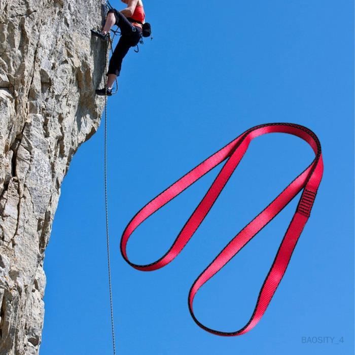 Sangle Escalade Nylon 18mm KIKIGOAL - 23KN CE认证 - 60/120cm - Rappel, Hamac, Ancrage - Orange/vert/gris