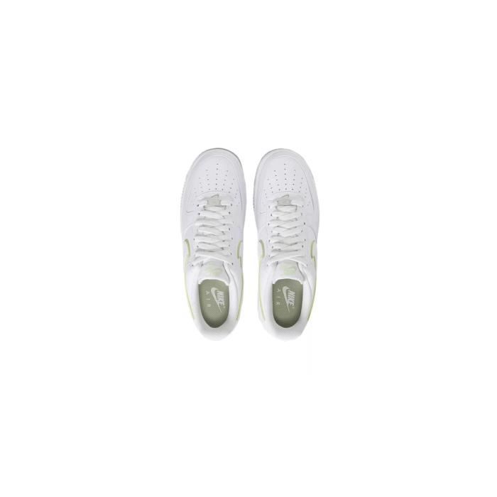 Basket Nike AIR FORCE 1 LO Blanc et vert Cuir Lacets