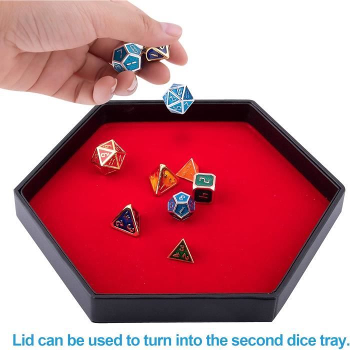 rollet Planche à dés en Cuir avec Couvercle et 5 Sets de dés