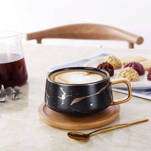 Service à Café Limoges Goa - 6 Tasses Litron Et 5 Soucoupes Blanches Liseré Doré