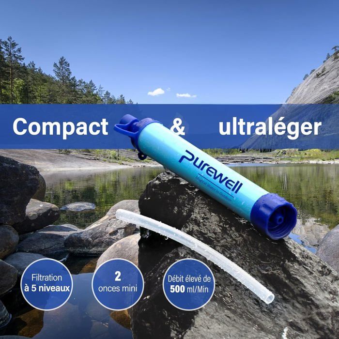 Paille Filtrante De Survie - Filtre Jusqu'à 1500L D'eau - Neuve
