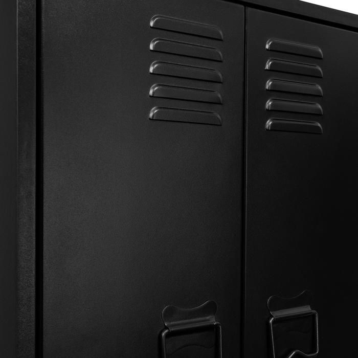 Armoire Murale ESTER 2 Portes Métal Noir - Design Industriel Pour Salle De Bain Et Entrée