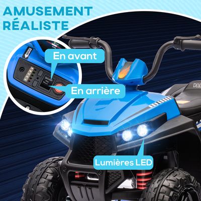 Quad Électrique Enfant, Voiture Électrique Pour Enfants Avec LED Et Musique15 3 Kmh Klaxon Atv Pour Enfants 3noir 89532037