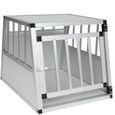 EUGAD Cage de transport pour chien en aluminium, Caisse de transport, Boîte de transport,Boîte de voyage, 69x54x51 cm, Blanc-0