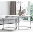 Selly Home Tables Basses de Salon - Table Basse Gigogne Industrielle - Petite Table Basse Scandinave - Table Gigogne - Argent-0