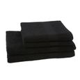 2 Draps De Bain Noirs 70x140 Cm - Collection Fringes, 100% Coton, 400-600 G/m²