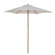 Parasol droit rond en bois de bambou - HOMCOM - Toile polyester 180g/m² - Diamètre 2,5 m - Crème-0