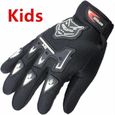 Gants de moto d'été à doigts complets pour enfants Noir-0