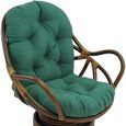 Coussin de rechange pour fauteuil à bascule pivotant,pour chaise inclinable en rotin,tapis de jardin(120x60cm, Vert，Sans chaise)-0