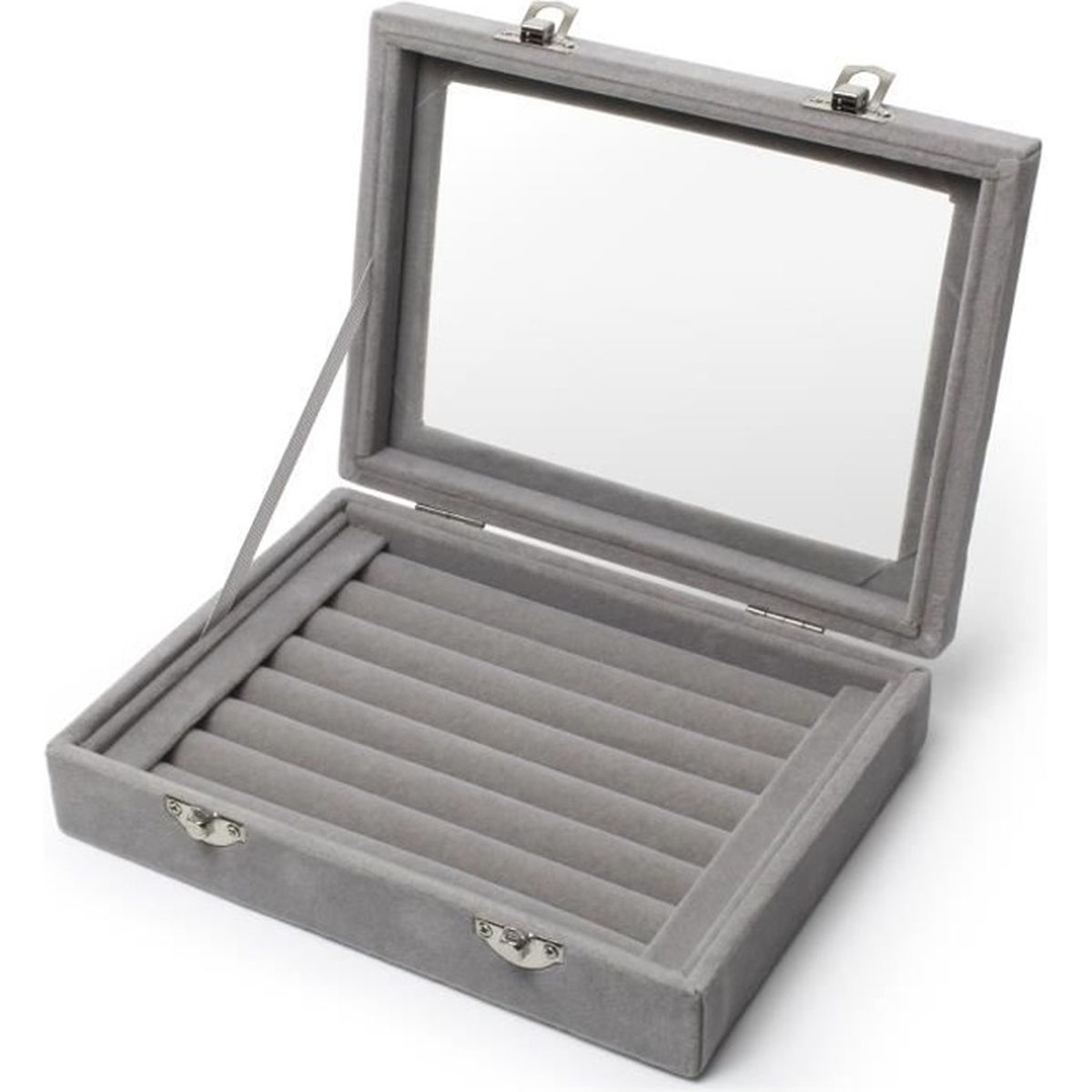 Bo/îte /à Bague /à la Mode LED Lumineux Coffret /Étui de Rangement dAnneau Porte Bijoux Rouge