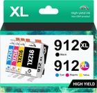 Cartouches d'Encre 912XL - ZIG-ZAG TERRITOIRES - Compatible HP - 4 Couleurs - 825 Pages - Jet d'Encre