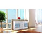 IAMS CHIEN buffet blanc vitrines 139 cm laqué