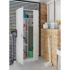 Dmora - Abadubidu armoire polyvalente 2 portes, 73x37xh180 cm, Blanc, Panneau effet bois