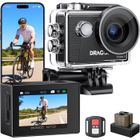 Dragon Touch Caméra sport 4K 20MP 30FPS Vision 3 Caméra sous-marine étanche 170° Grand angle 2.4G WiFi avec télécommande Noir